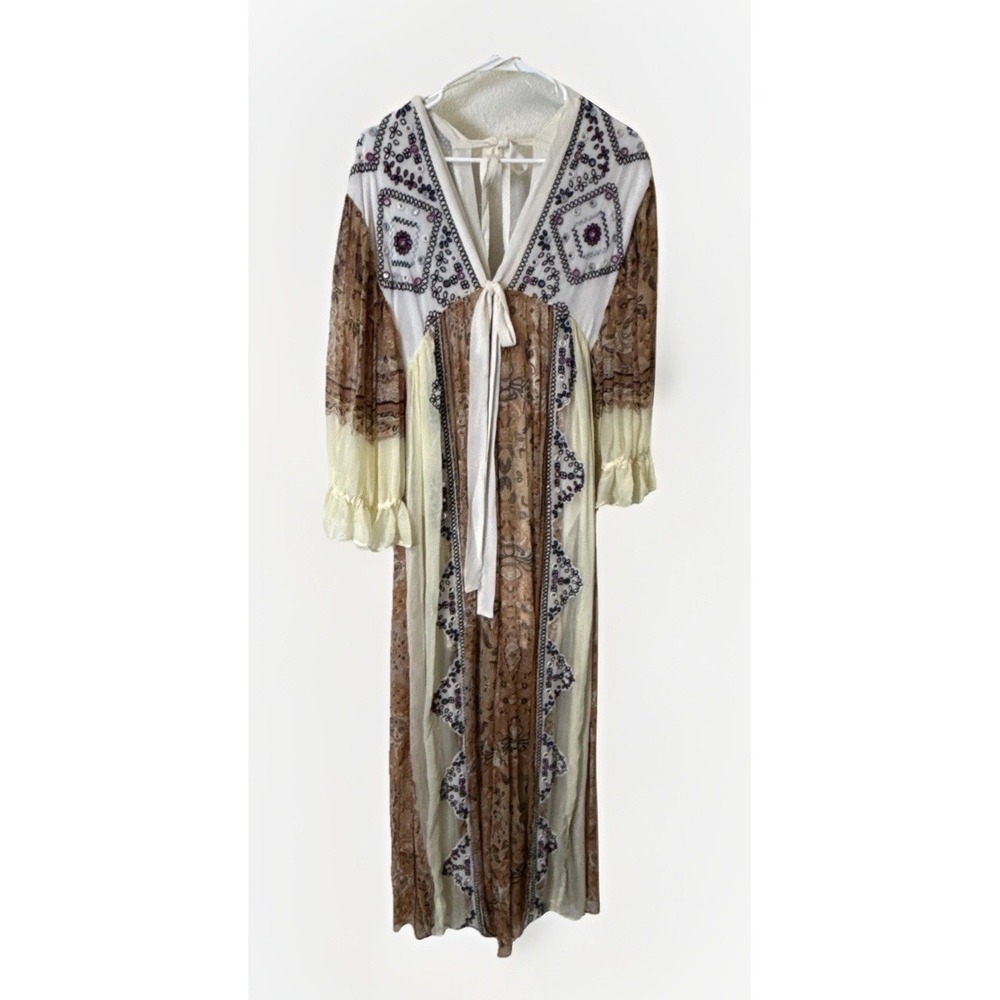 Rare Free People‎ Marigold Jumpsuit Romper Medium Boho Festival Sheer Beach